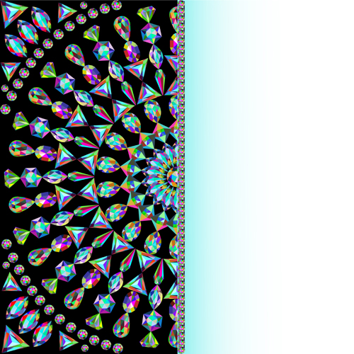 Ornate diamonds art background vector 03
