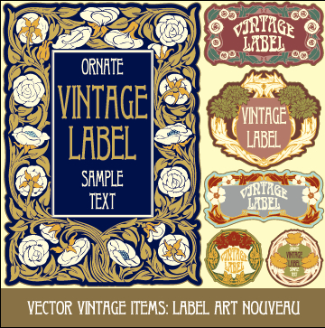 vintage ornate labels label creative 