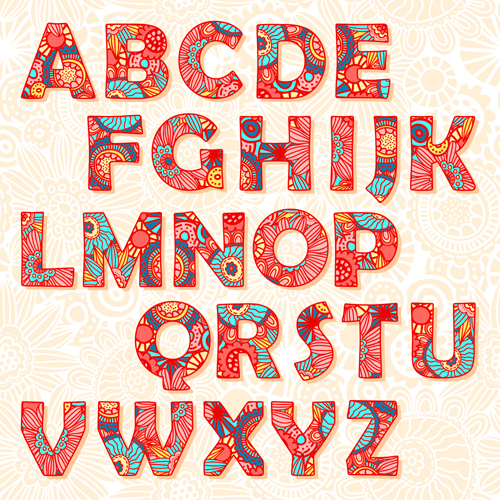 Paisley pattern letter vector