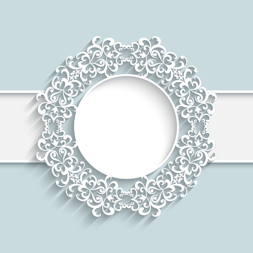 Paper lace frame vector background 01
