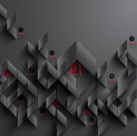 Black Paper vector background 05