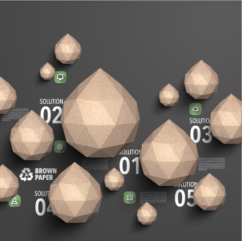 olygonal with infographics vector 01 Parchment polygonal with infographics vector 01