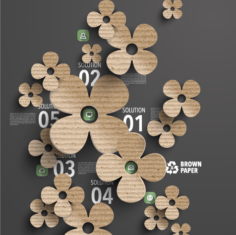 olygonal with infographics vector 02 Parchment polygonal with infographics vector 02