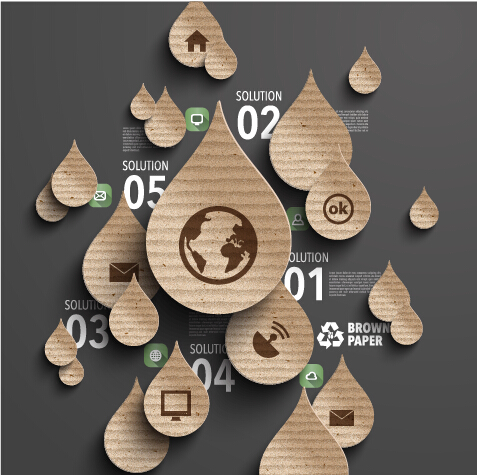 olygonal with infographics vector 03 Parchment polygonal with infographics vector 03