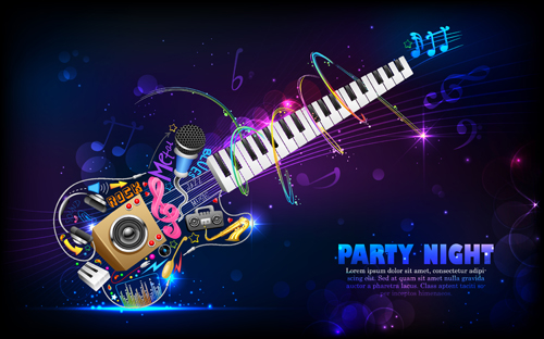 party night flyer background vector background 