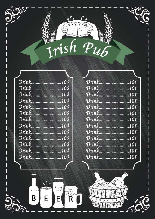 Price List menu for cafe vector 05