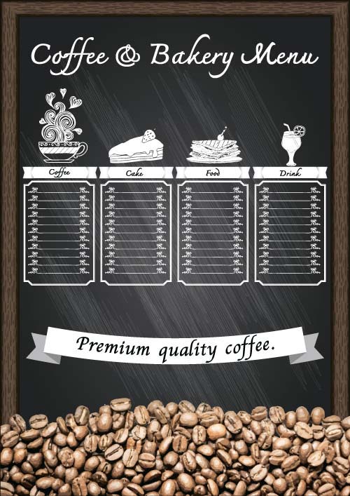 Price List menu for cafe vector 07