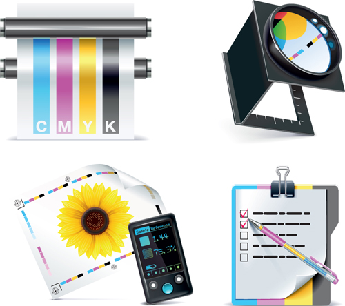 Shiny Print icon vector Collection 05