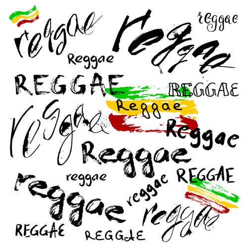 Reggae style text design vector 02 Reggae style text design vector 02