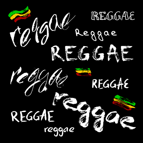Reggae style text design vector 03 Reggae style text design vector 03