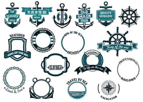 styles Retro style nautical labels 