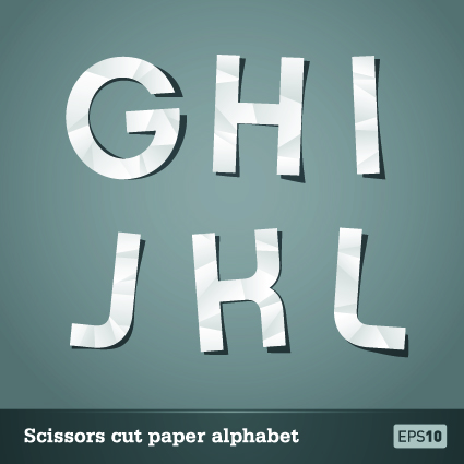 scissors paper cut alphabet 