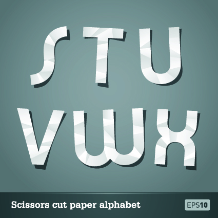 scissors paper alphabet 