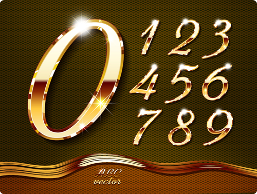 shiny numerals gold 