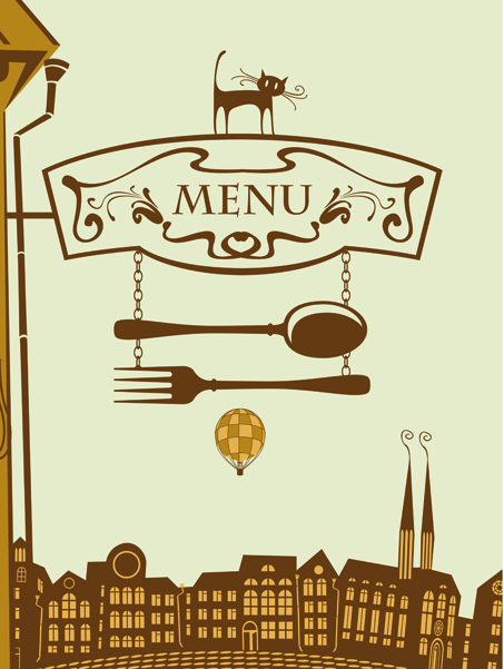 Set of Retro cover menu cafe and restaurant vector 01