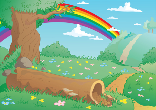 Elements of Summer glade vector background 03
