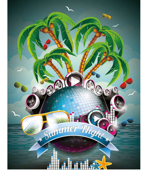 Summer night party backgorund 02