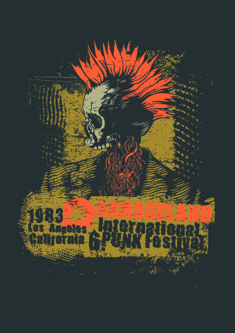 Vintage T shirt print vector 04