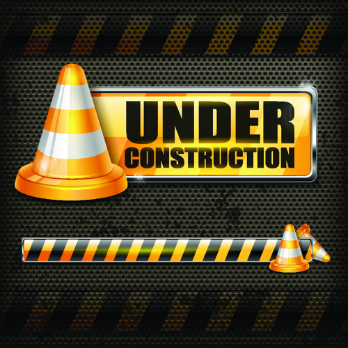 Under Construction design elements vector 03