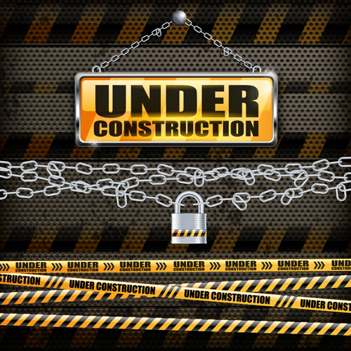 Under Construction design elements vector 04
