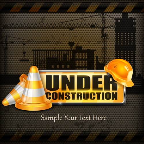 Under Construction design elements vector 05