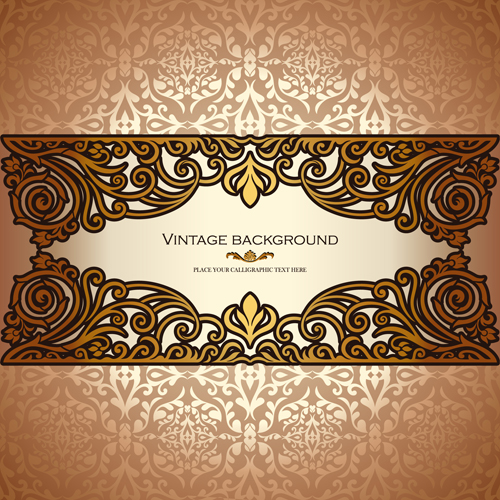 Vintage floral luxury background vectors 01