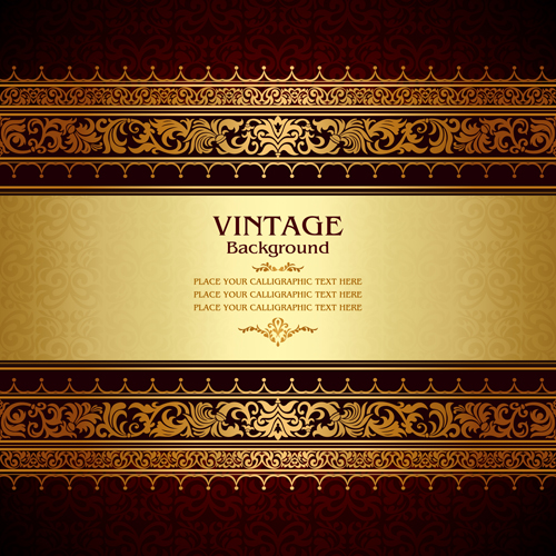Vintage floral luxury background vectors 02