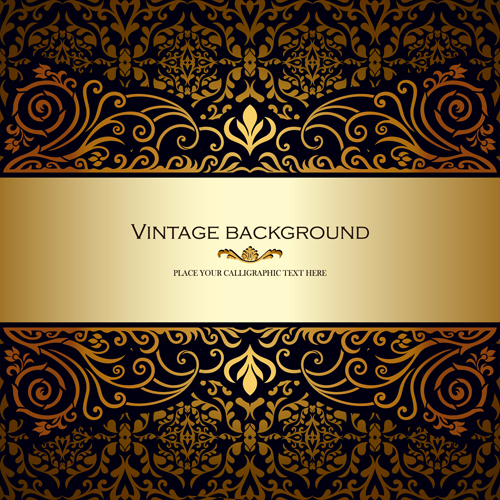 Vintage floral luxury background vectors 03