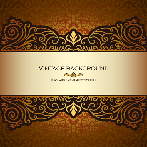 Vintage floral luxury background vectors 04