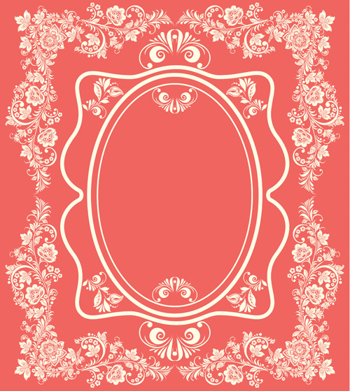 vintage pink floral design background 