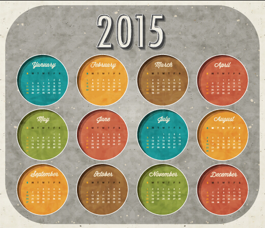 vintage grunge calendar 2015 