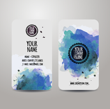 ge business cards vector material 01 Watercolor grunge business cards vector material 01