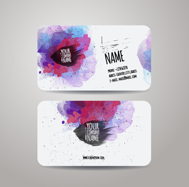 ge business cards vector material 03 Watercolor grunge business cards vector material 03