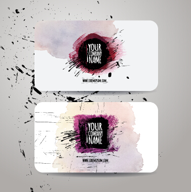 ge business cards vector material 04 Watercolor grunge business cards vector material 04