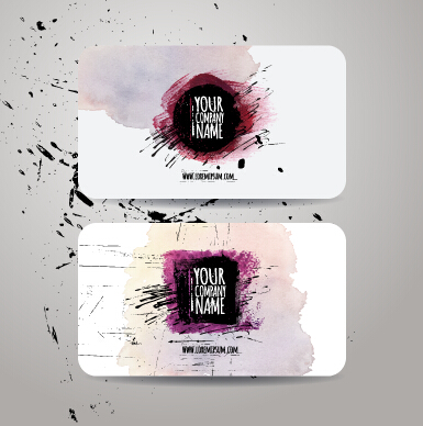 ge business cards vector material 05 Watercolor grunge business cards vector material 05