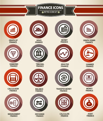 Web icons round vector set 04