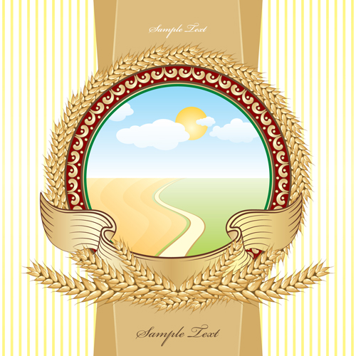 Set of Vivid Beer label vector 02