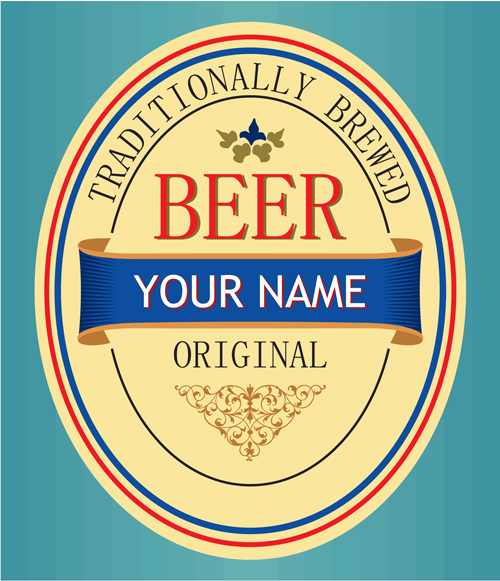 Set of Vivid Beer label vector 05
