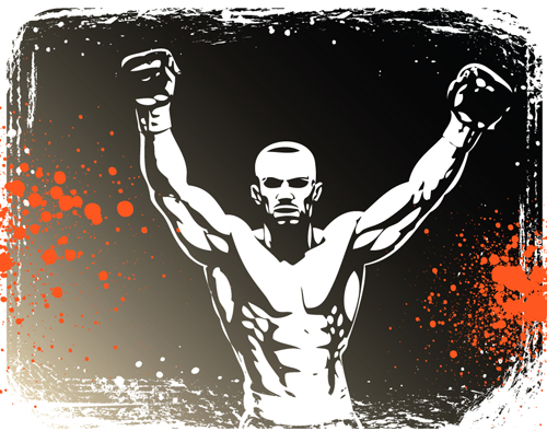 Set of Boxing design elements vector 01