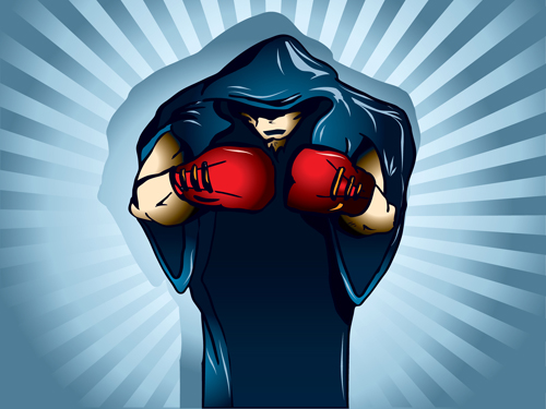Set of Boxing design elements vector 03