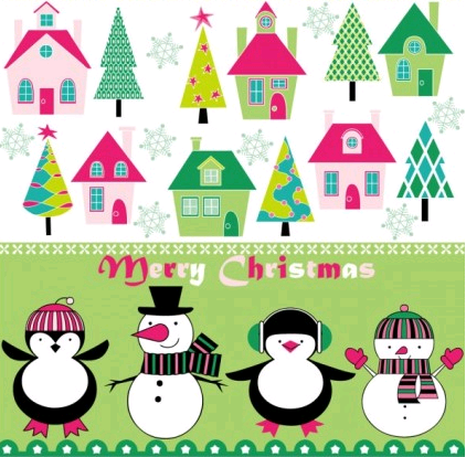 cartoon christmas background  03 vector
