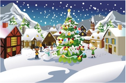 christmas scene illustration  03 vector