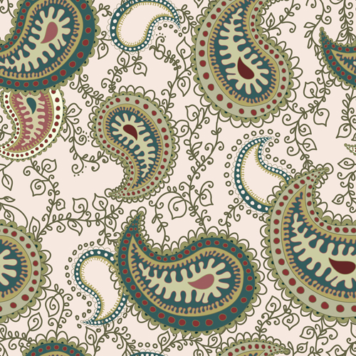 Set of paisley pattern Seamless vector 05