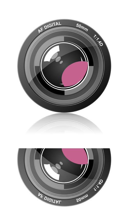Different Photo lens design vector material 04