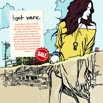 Hand drawn urban fashion elements vector 01