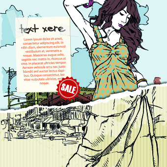 Hand drawn urban fashion elements vector 03