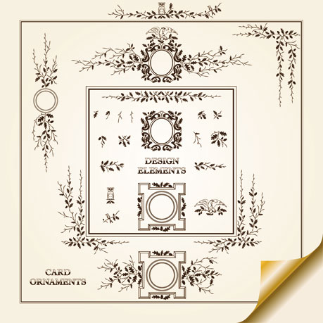 Vintage Decorative pattern Borders elements vector 01