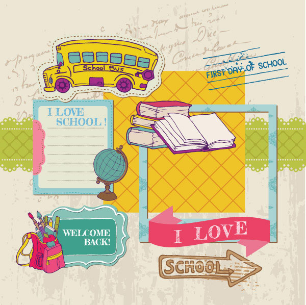 Cartoon School theme Illustration vector 03