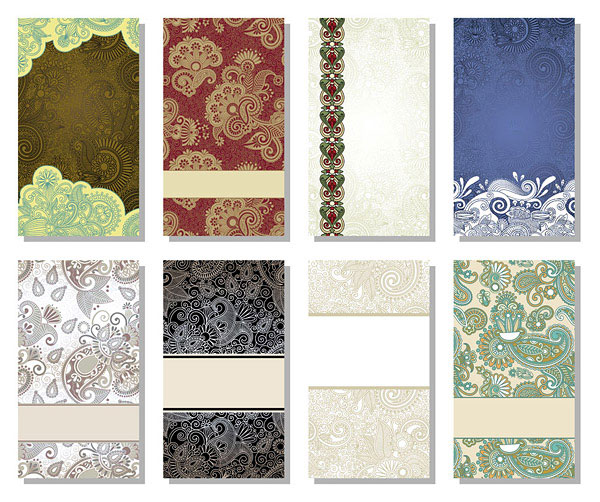 Floral Decorative pattern cards vector background 01