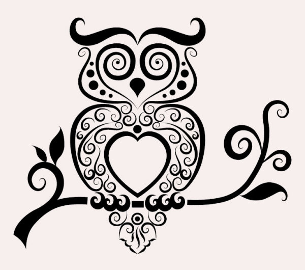 pattern owl hand drawn decoration 